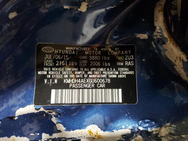 2016 HYUNDAI ELANTRA SE - KMHDH4AEXGU600678