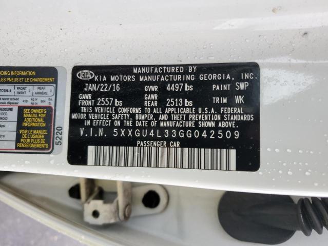 5XXGU4L33GG042509 KIA OPTIMA EX