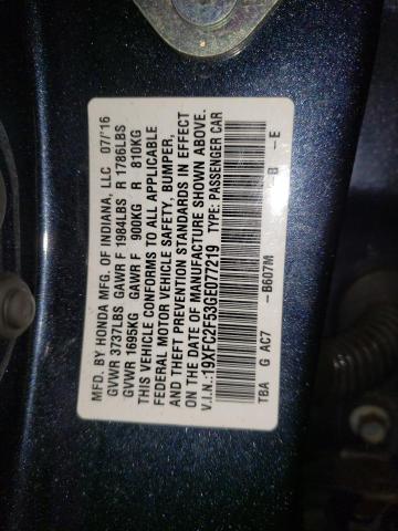 2016 HONDA CIVIC LX 19XFC2F53GE077219