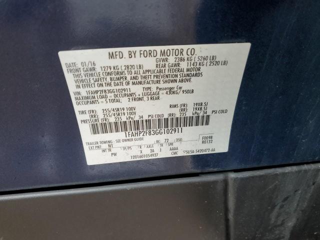 2016 FORD TAURUS LIM 1FAHP2F83GG102911