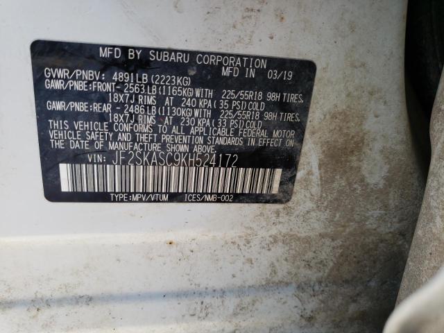 JF2SKASC9KH524172 Subaru Forester Limited