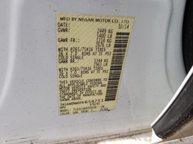 2015 NISSAN XTERRA X 5N1AN0NW0FN654751