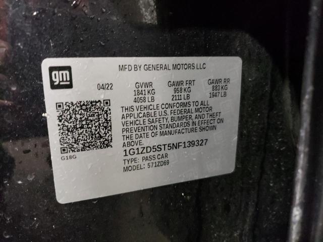 2022 CHEVROLET MALIBU LT - 1G1ZD5ST5NF139327