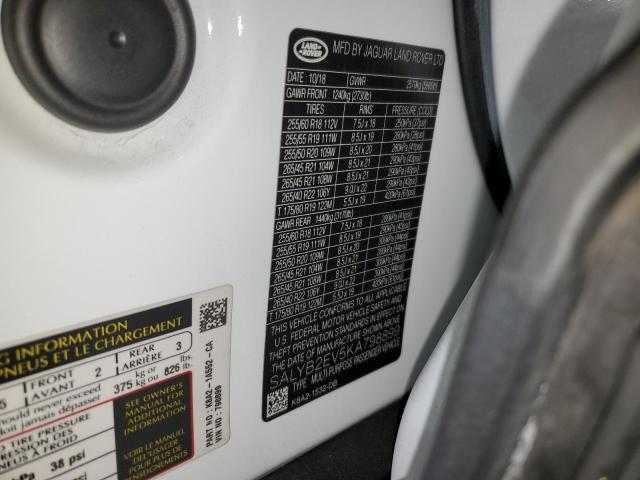 SALYB2EV5KA798899 Land Rover Range Rover Velar S