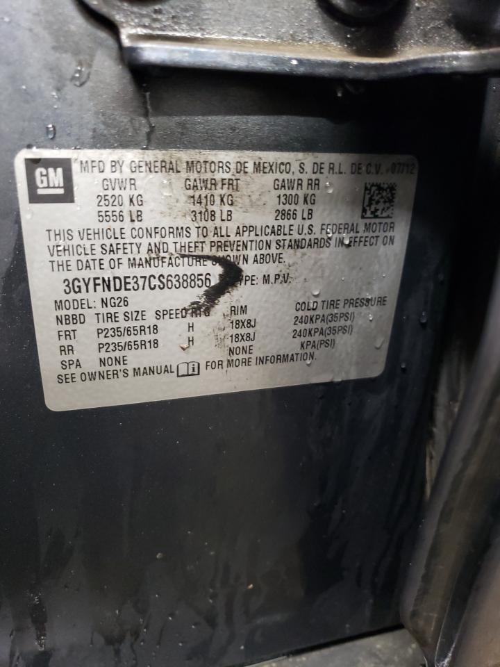 2012 Cadillac Srx Luxury Collection VIN: 3GYFNDE37CS638856 Lot: 57546804