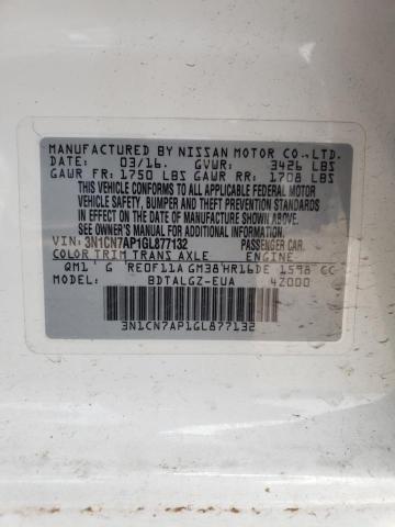3N1CN7AP1GL877132 Nissan VERSA S