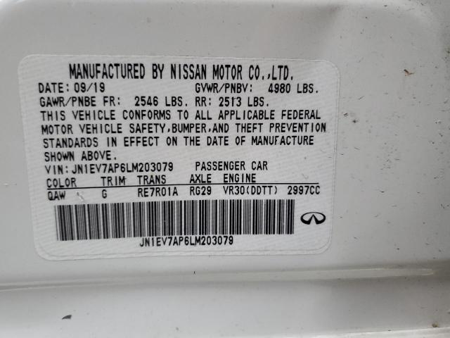 2020 INFINITI Q50 PURE - JN1EV7AP6LM203079
