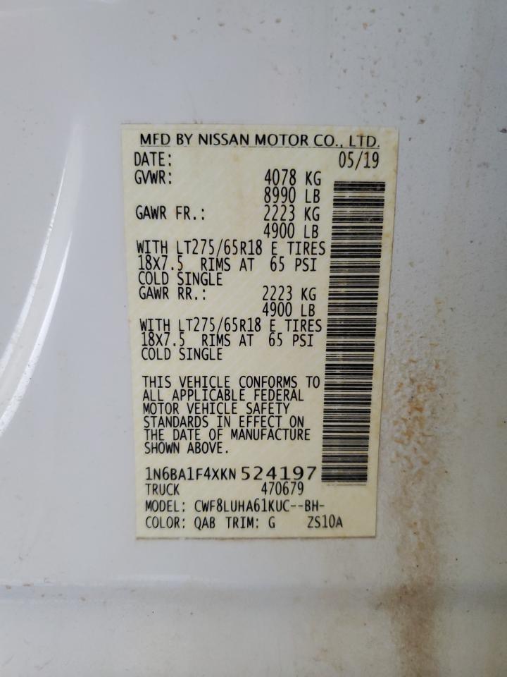 1N6BA1F4XKN524197 NISSAN TITAN 2019