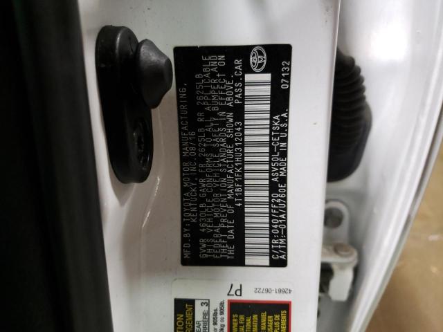 2017 TOYOTA CAMRY LE 4T1BF1FK1HU312043