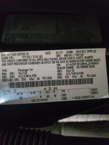 1FADP3F28HL276952 Ford FOCUS SE