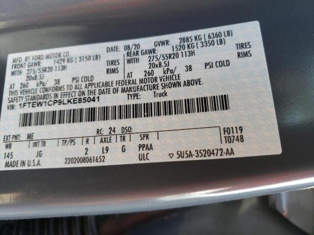 2020 FORD F150 SUPER 1FTEW1CP9LKE85041