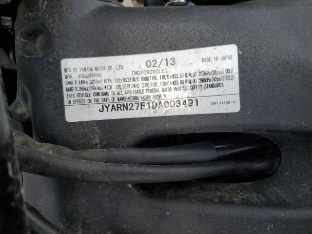 2013 YAMAHA FZ8 N - JYARN27E1DA003491