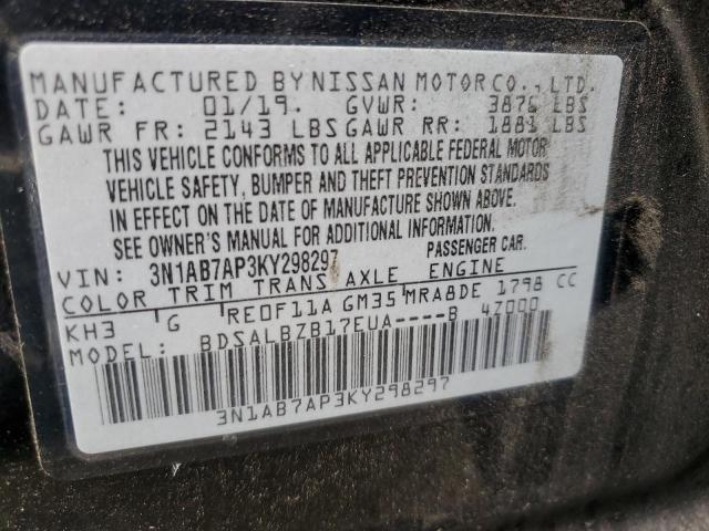 3N1AB7AP3KY298297 Nissan SENTRA S