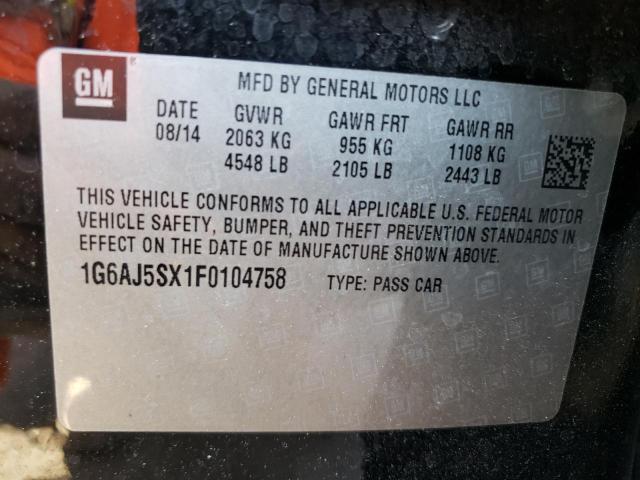 2015 CADILLAC ATS PERFOR - 1G6AJ5SX1F0104758