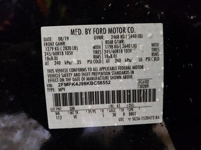 2019 FORD EDGE SEL - 2FMPK4J98KBC58552