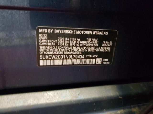 2022 BMW X7 XDRIVE4 - 5UXCW2C01N9L79434