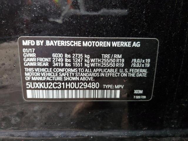 2017 BMW X6 XDRIVE3 - 5UXKU2C31H0U29480