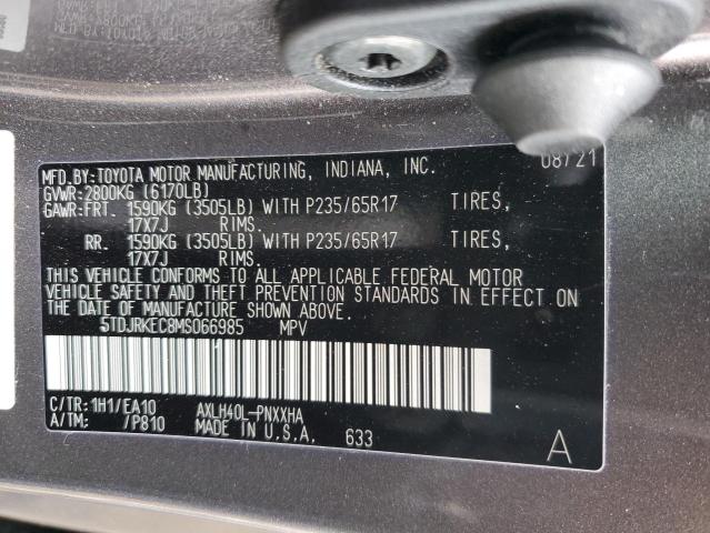5TDJRKEC8MS066985 Toyota SIENNA XLE