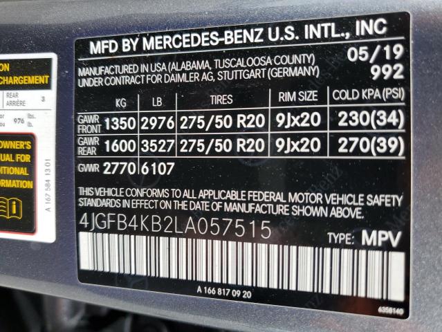 2020 MERCEDES-BENZ GLE 350 4M - 4JGFB4KB2LA057515