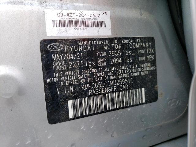 2021 HYUNDAI IONIQ BLUE - KMHC65LC1MU259511