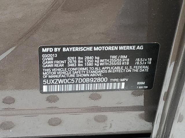 5UXZW0C57D0B92800 BMW X5