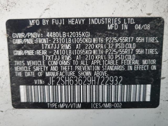 JF2SH63629H722932 Subaru Forester 2.5x Premium
