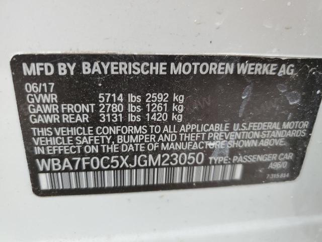 2018 BMW 750 I WBA7F0C5XJGM23050