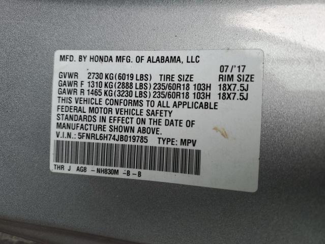 2018 HONDA ODYSSEY EX 5FNRL6H74JB019785