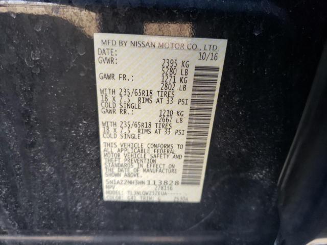 5N1AZ2MH3HN113828 Nissan MURANO S