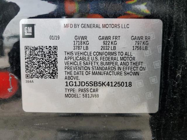 2019 CHEVROLET SONIC LT - 1G1JD5SB5K4125018