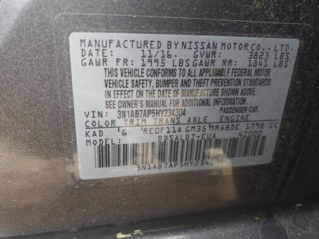 2017 NISSAN SENTRA S 3N1AB7AP5HY234304