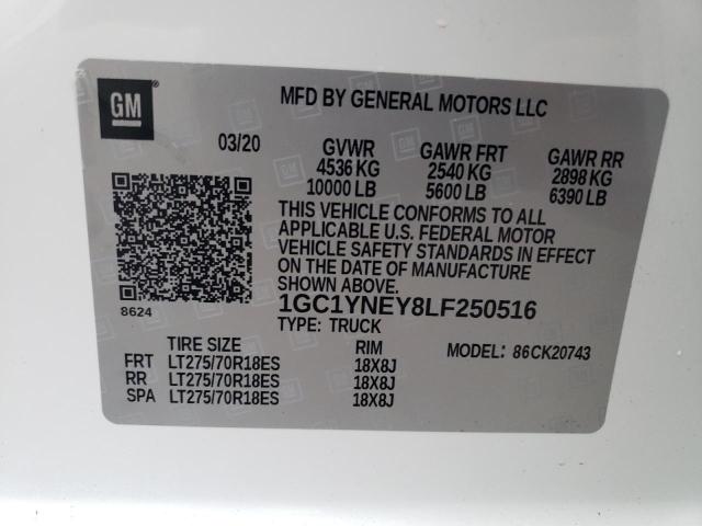 2020 CHEVROLET SILVERADO 1GC1YNEY8LF250516