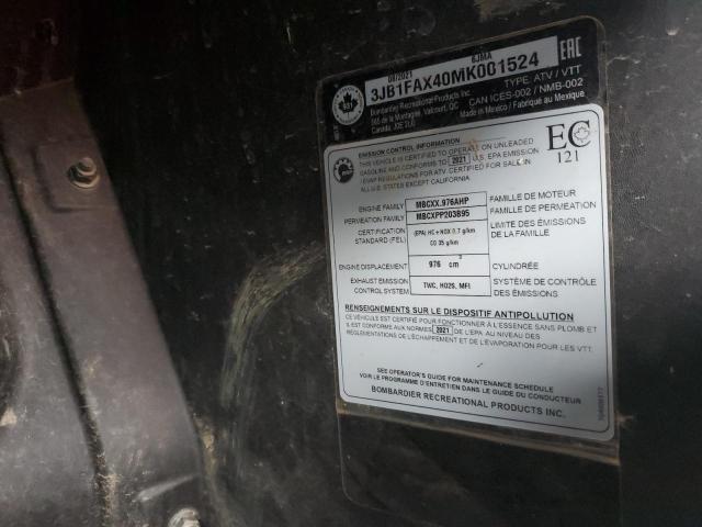 2021 CAN-AM COMMANDER - 3JB1FAX40MK001524
