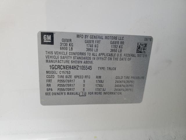 2017 CHEVROLET SILVERADO - 1GCRCNEH4HZ105545