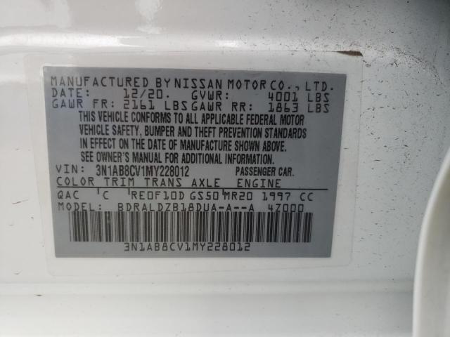 3N1AB8CV1MY228012 Nissan SENTRA SV