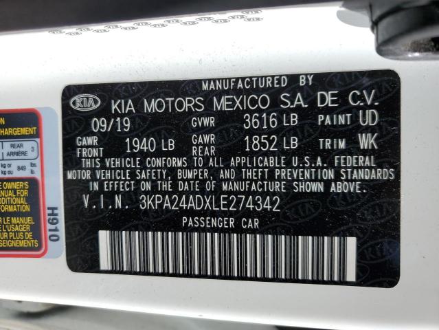 3KPA24ADXLE274342 KIA RIO LX