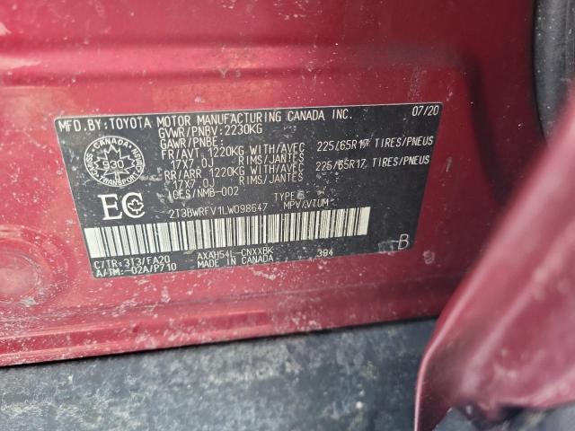 2020 TOYOTA RAV4 LE - 2T3BWRFV1LW098647