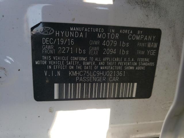 2017 HYUNDAI IONIQ SEL - KMHC75LC9HU021361