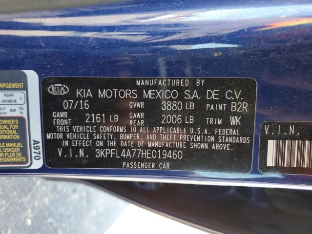 3KPFL4A77HE019460 KIA FORTE LX