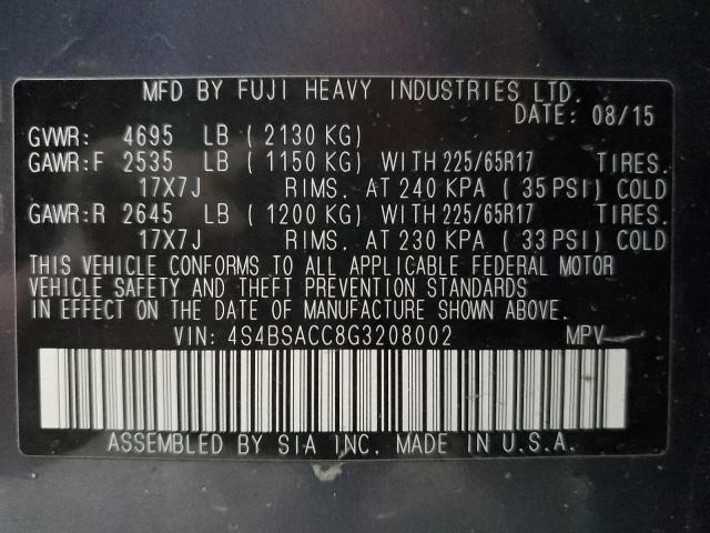 4S4BSACC8G3208002 Subaru Outback 2.5i Premium