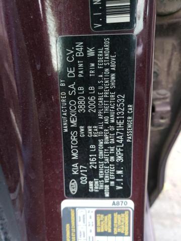 3KPFL4A71HE132532 KIA FORTE LX
