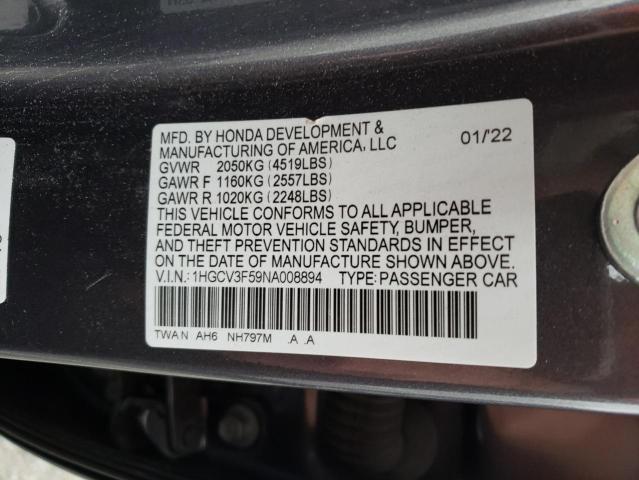 2022 HONDA ACCORD HYB - 1HGCV3F59NA008894