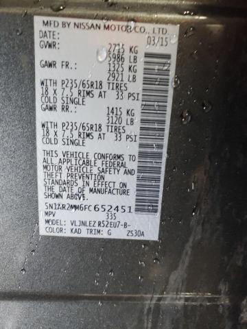 2015 NISSAN PATHFINDER 5N1AR2MM6FC652451