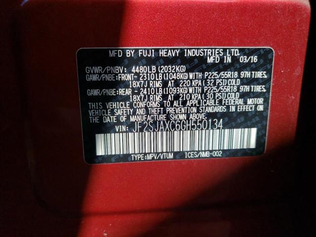 JF2SJAXC6GH550134 Subaru Forester 2.5i Touring