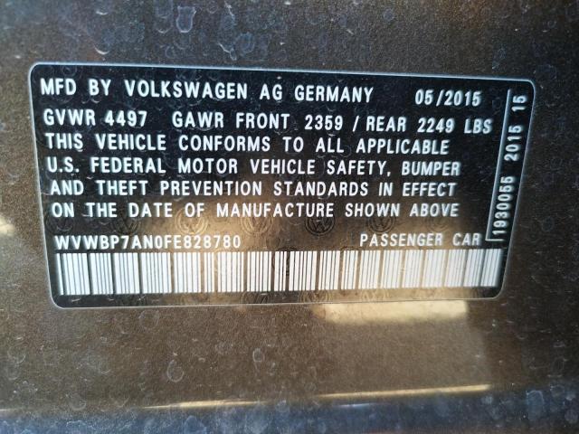 2015 VOLKSWAGEN CC SPORT - WVWBP7AN0FE828780