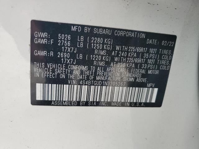 2022 SUBARU OUTBACK WI 4S4BTGUD1N3205267