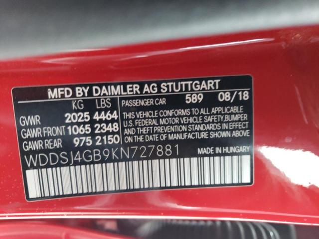 2019 MERCEDES-BENZ CLA 250 4M - WDDSJ4GB9KN727881