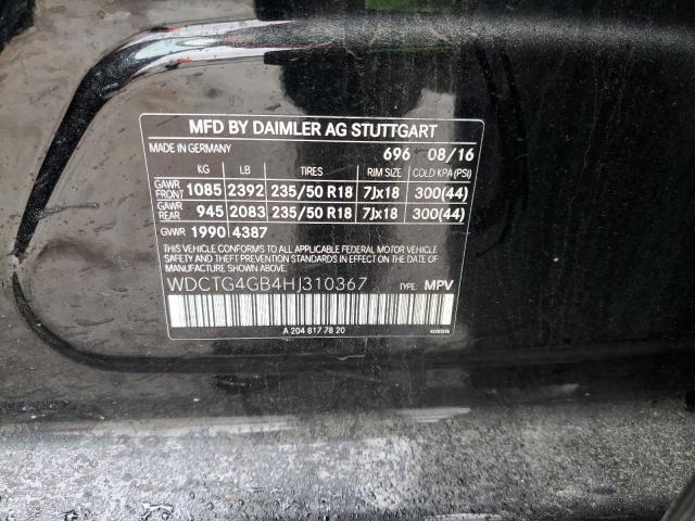 2017 MERCEDES-BENZ 170 - WDCTG4GB4HJ310367