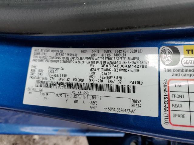 3FADP4EJ6KM142798 Ford FIESTA SE