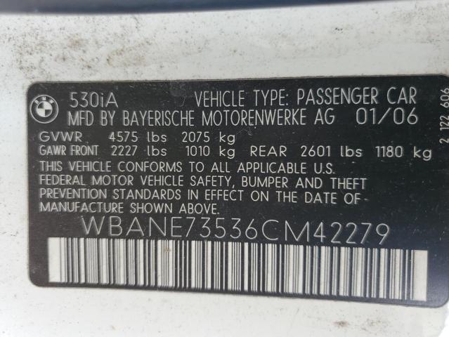 WBANE73536CM42279 BMW 530 I